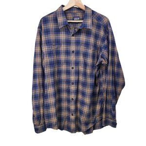 Patagonia Organic Cotton‎ Blue & Yellow Plaid Button-Up Shirt Mens L